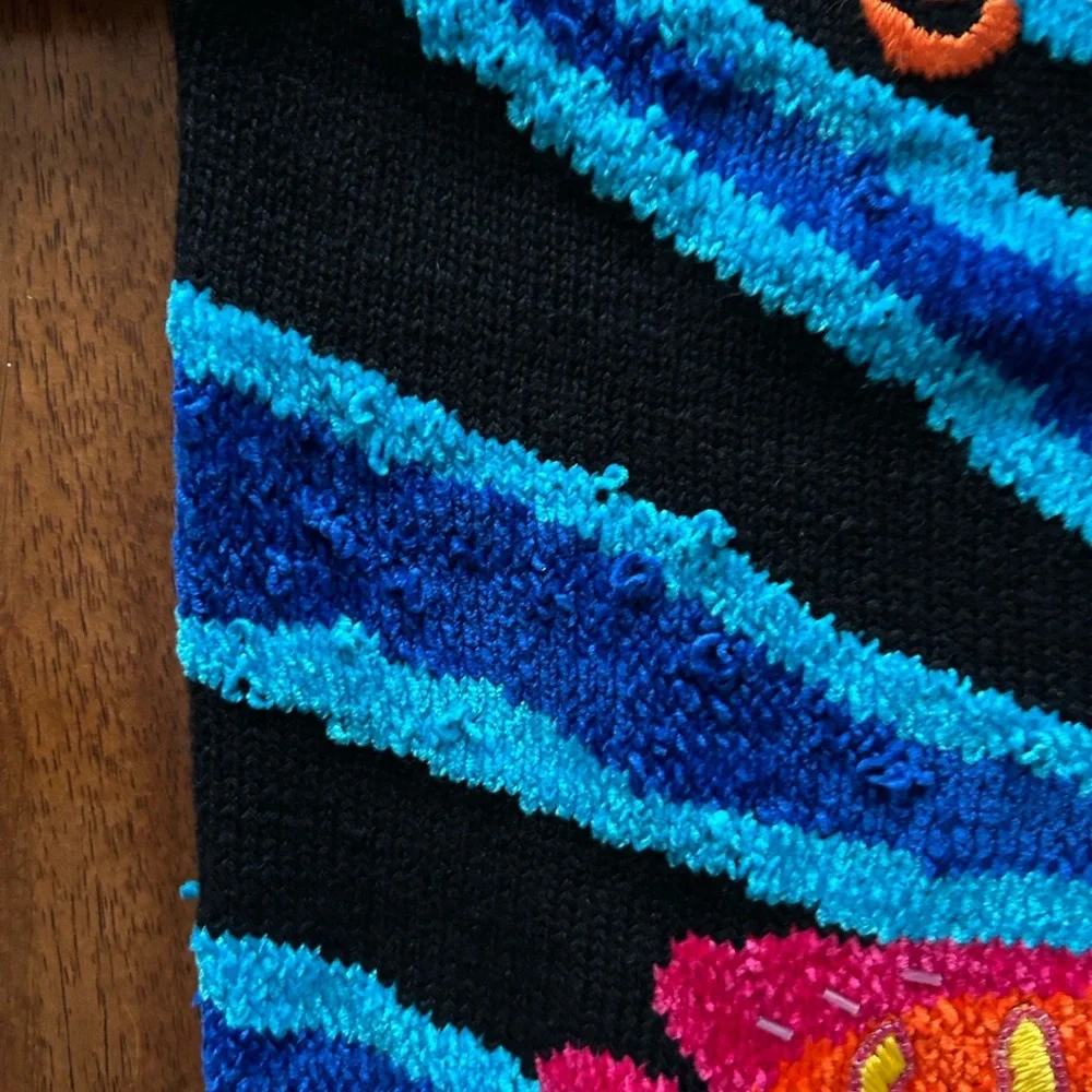 Victoria Harbor vintage aquatic, marine fish design, short sleeve sweater size M - Picture 7 of 11